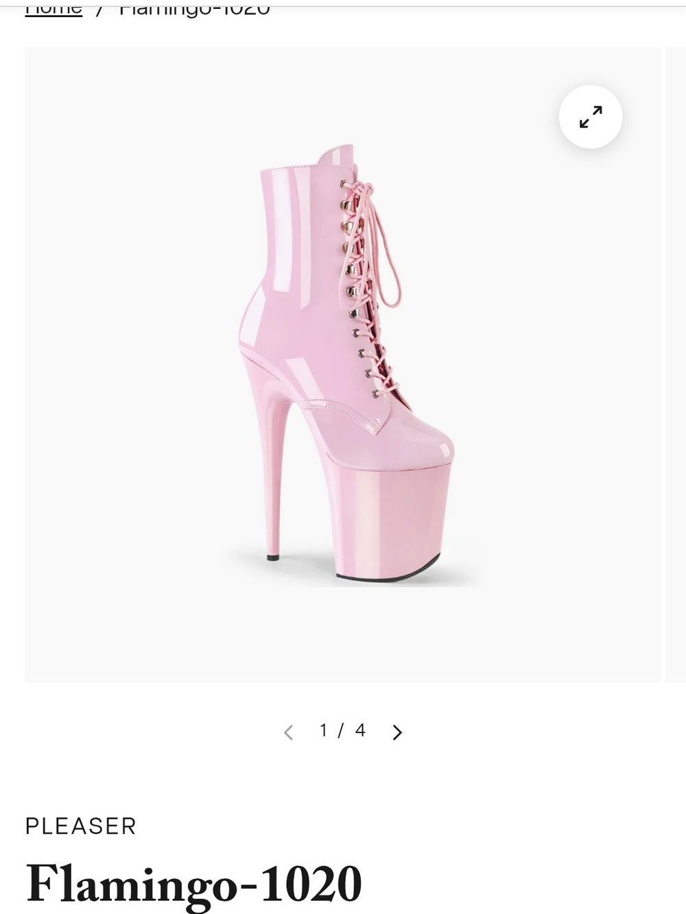 Pleaser Pink Patent Platform Lace-Up Ankle Boot
